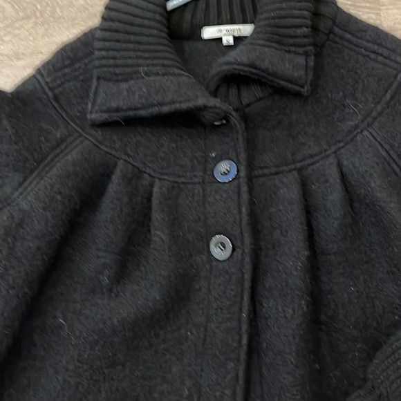 EUC OF WHITE LAMBSWOOL TOTALLY UNIQUE BLACK SWING CARDIGAN SWEATER - Picture 3 of 8